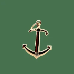 Pendentif Ancre or jaune et diamant