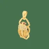 Pendentif animalier en or jaune diamants et rubis