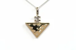 Pendentif années 70 en or jaune et blanc, diamants