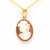 Pendentif Années 70 en or jaune 18 carats serti d'un camée