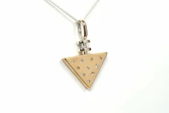 Pendentif années 70 en or jaune et blanc, diamants