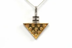 Pendentif années 70 en or jaune et blanc, diamants