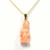 Pendentif années 70 or jaune et corail