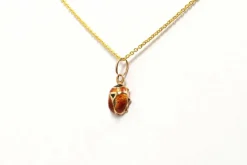Pendentif années 70 or jaune serti d'émail