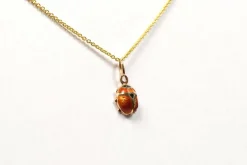 Pendentif années 70 or jaune serti d'émail