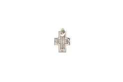 Pendentif Arkano en or blanc et or rose pavé diamants