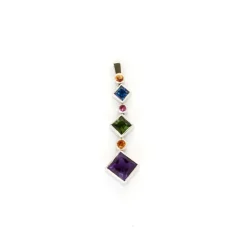 Pendentif Arlequin Améthyste Rubis Diamants