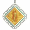 Pendentif Art déco diamants et émeraudes