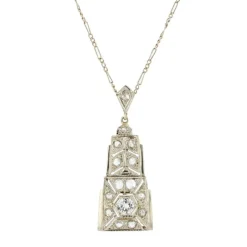 Pendentif art déco diamants et sa chaine