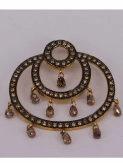 Pendentif Art Déco Or jaune Diamants bruns