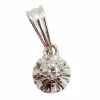 Pendentif art deco or blanc 18k diamant taille brillant 0,15 carats