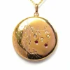 Pendentif Art Nouveau or jaune, perles et rubis