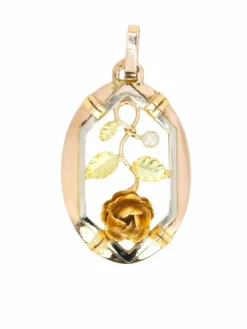 Pendentif Art Nouveau or jaune perle