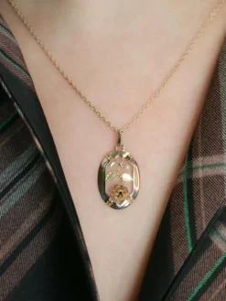 Pendentif Art Nouveau or jaune perle