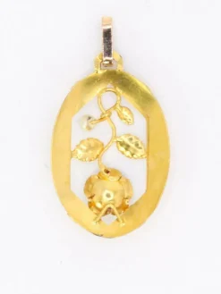 Pendentif Art Nouveau or jaune perle