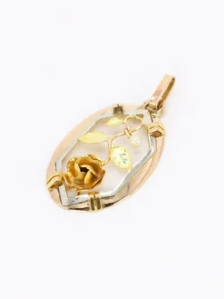 Pendentif Art Nouveau or jaune perle