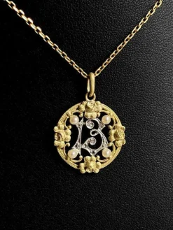 Pendentif Art Nouveau porte bonheur