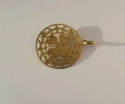 Pendentif Art Nouveau trèfle chance or