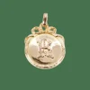 Pendentif Art-Nouveau lettre R or jaune