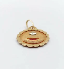 Pendentif AUGIS médaille d'amour 19MM or rose 18k et rubis :