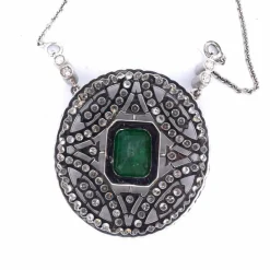 PENDENTIF AVEC COLLIER - OR BLANC 18 KT