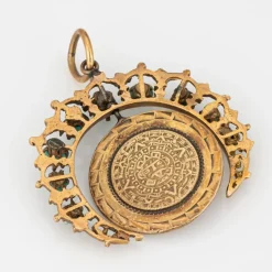 Pendentif aztèque vintage or jaune