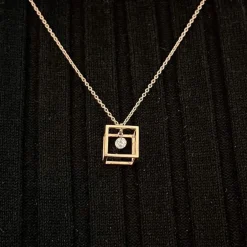 Pendentif Barro or rose diamant