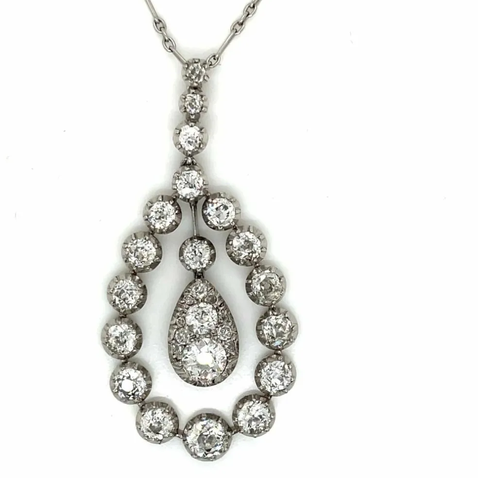 Pendentif Belle Epoque Diamant Platine