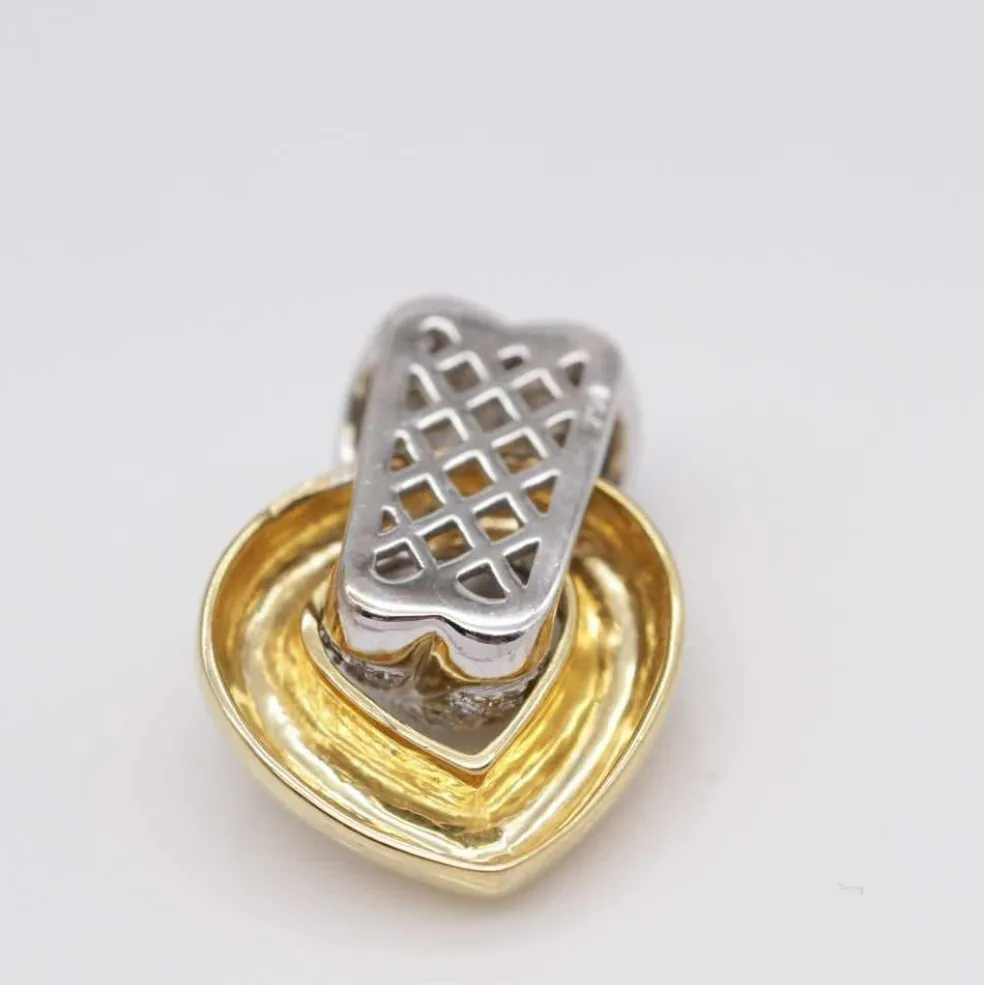 Pendentif bicolore avec pavé brillant