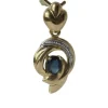 Pendentif bicolore coeur saphir