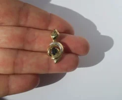 Pendentif bicolore coeur saphir