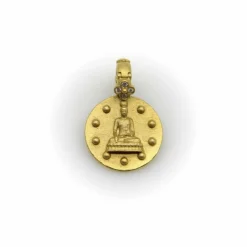 Pendentif Bouddha Orly Marcel en or jaune avec bélière en forme de fleur de diamant