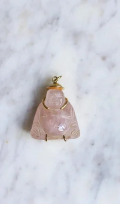 Pendentif Bouddha quartz rose