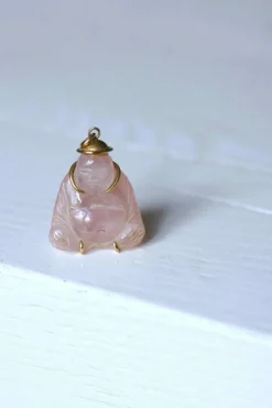 Pendentif Bouddha quartz rose