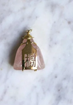 Pendentif Bouddha quartz rose