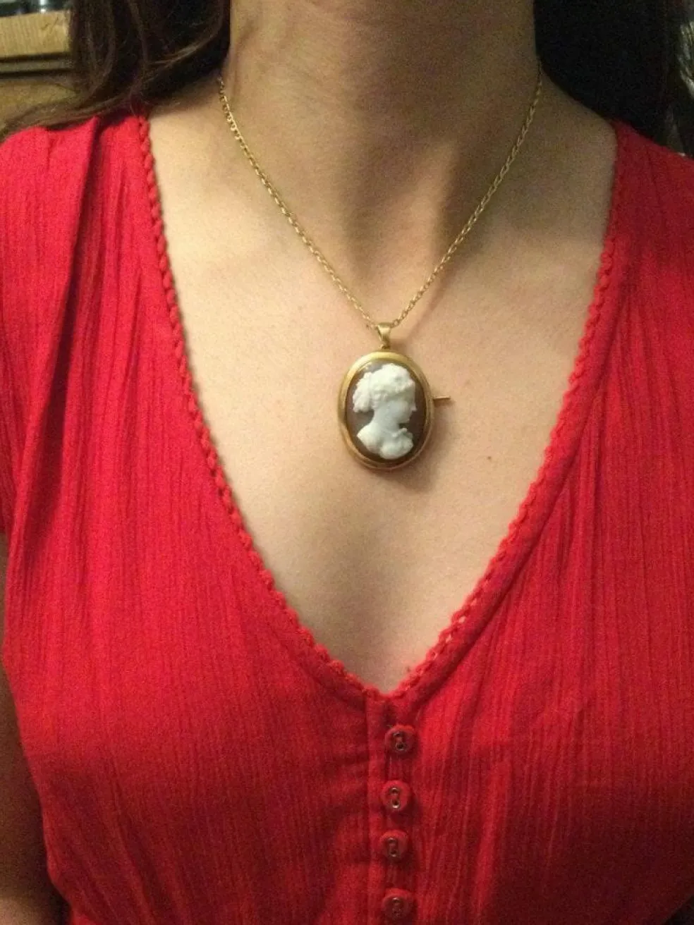 Pendentif Broche Camée Agate