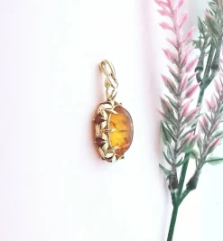 Pendentif Cabochon d'Ambre