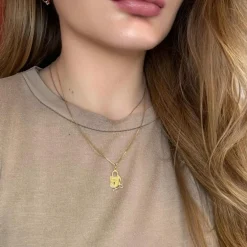 Pendentif Cadenas Or Jaune 18k