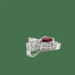 Pendentif Cccktail or blanc rubis et diamants
