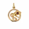 Pendentif charms ancien serpent or jaune