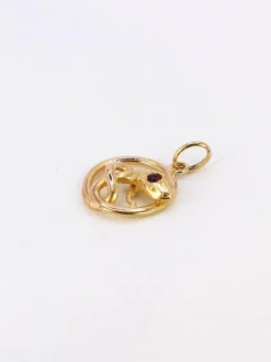 Pendentif charms ancien serpent or jaune