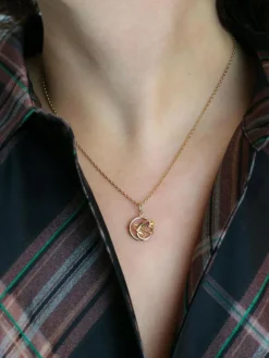 Pendentif charms ancien serpent or jaune