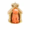 Pendentif Charms chien or jaune corail