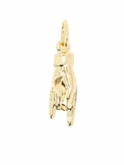 Pendentif Charms main signe des cornes or jaune