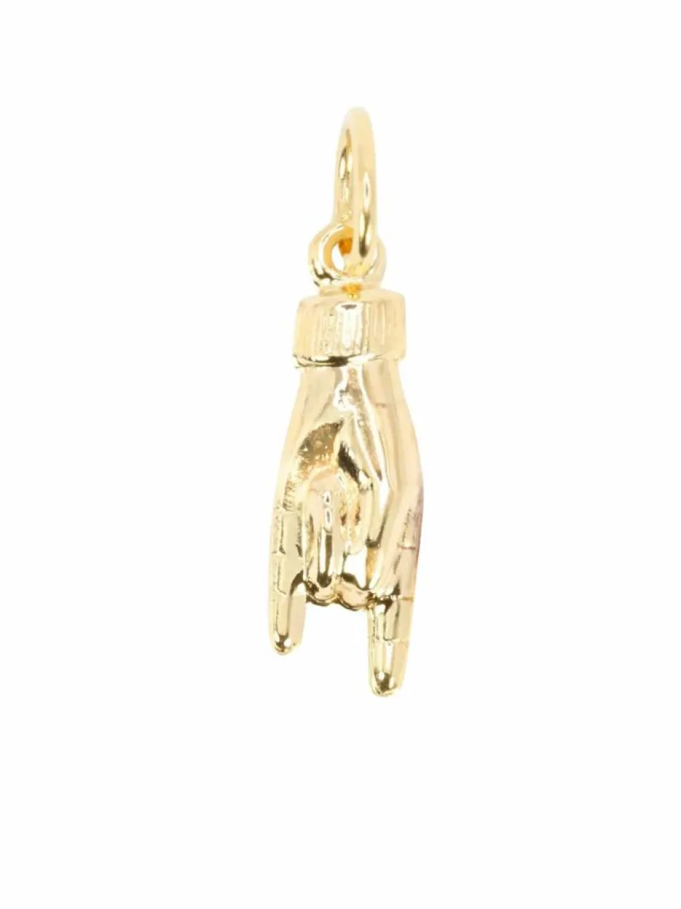 Pendentif Charms main signe des cornes or jaune
