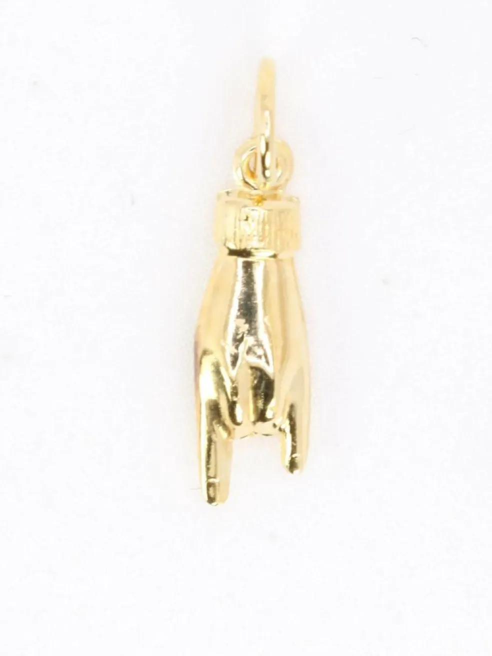 Pendentif Charms main signe des cornes or jaune