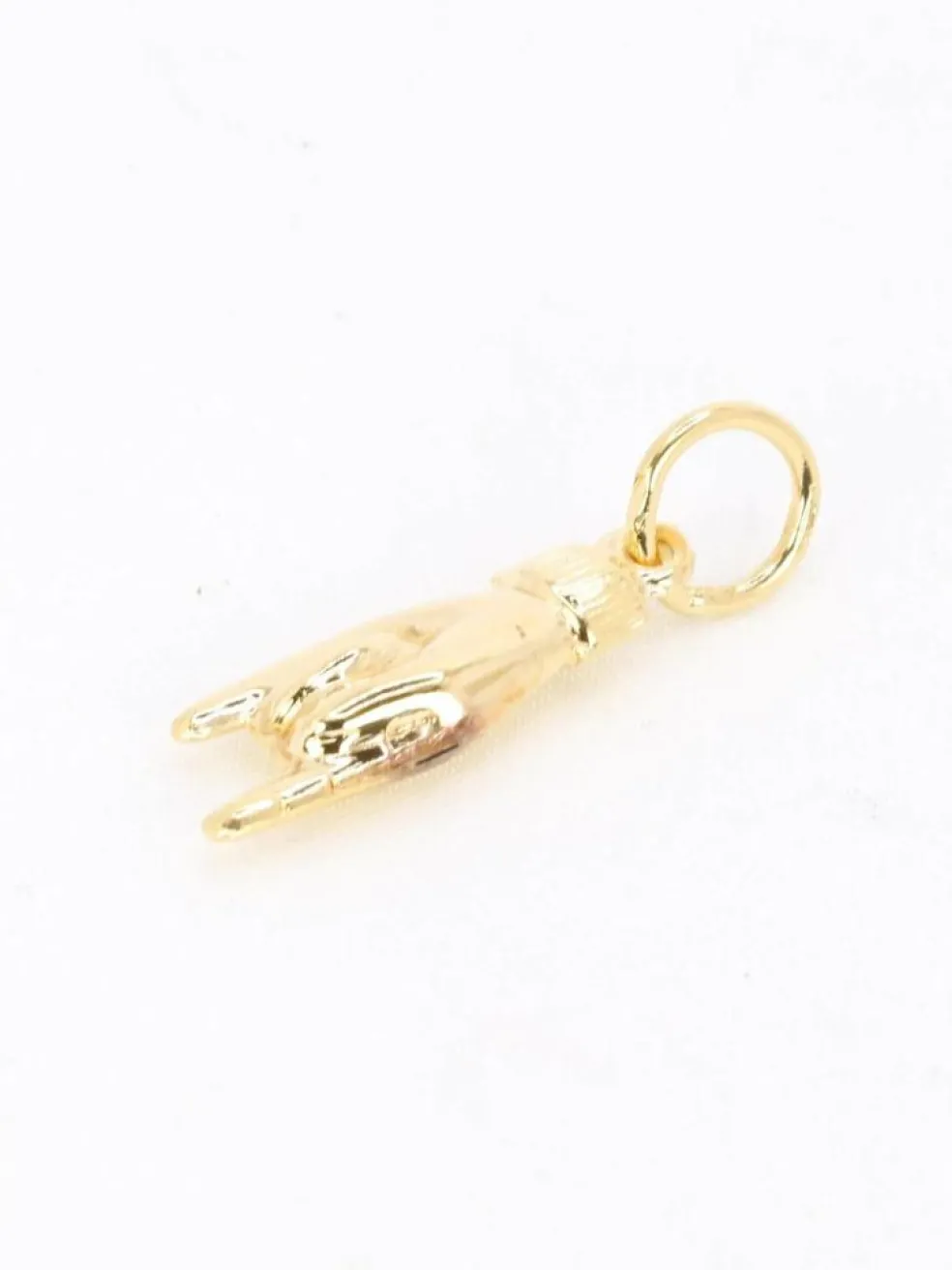Pendentif Charms main signe des cornes or jaune