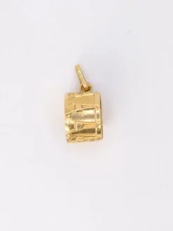 Pendentif charms tambour vintage or jaune