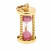 Pendentif charms vintage sablier or jaune