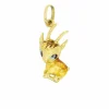 Pendentif charms vintage Daim or jaune émail